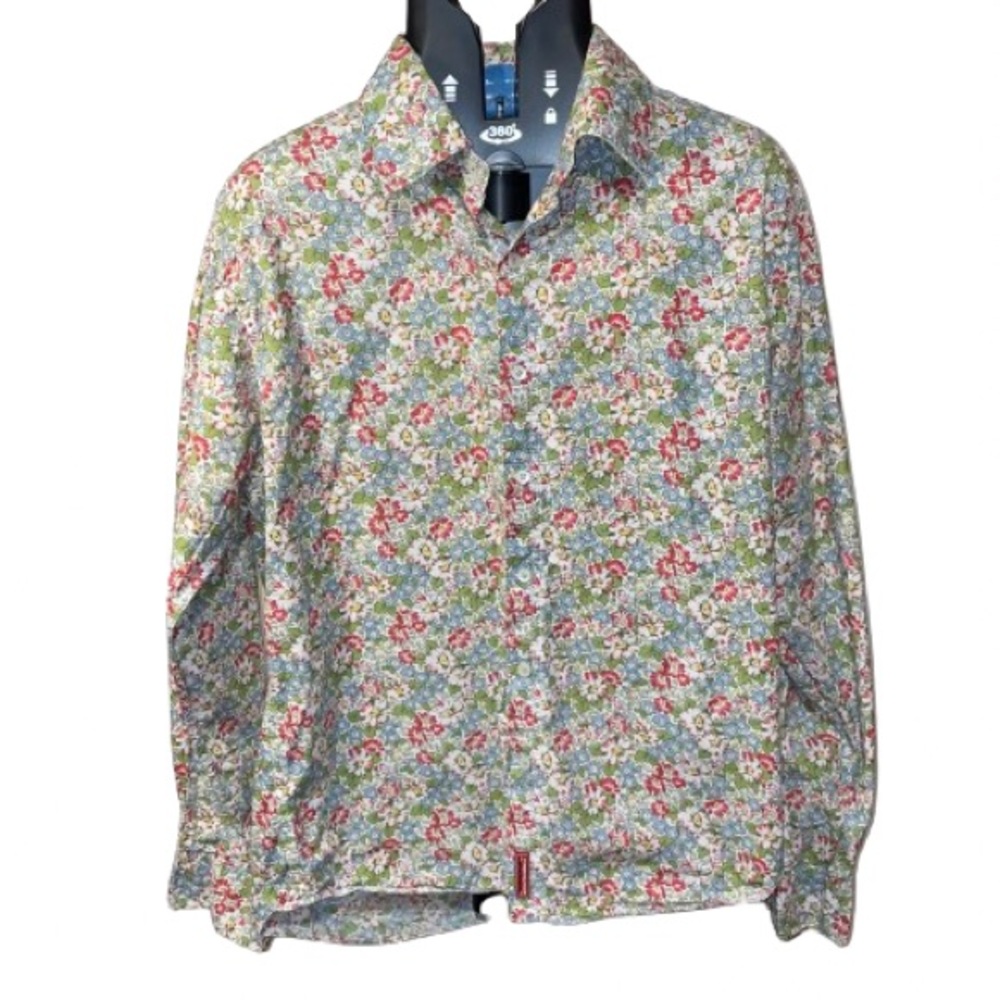Tommy Hilfiger Red Label Demin Vintage  Floral Long Sleeve Button Down  Men L